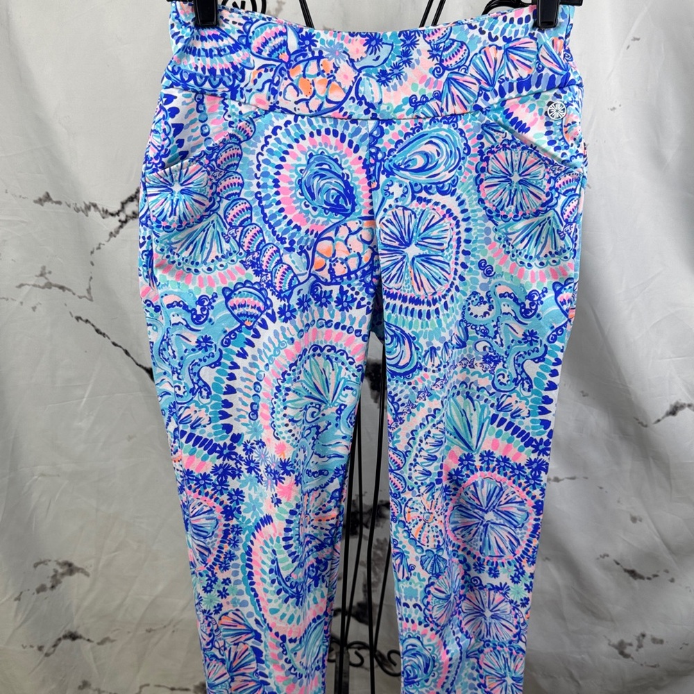 Lilly Pulitzer Luxletic Corso Pants Paisley Stretchy Cropped Ankle Pockets - Picture 2 of 12